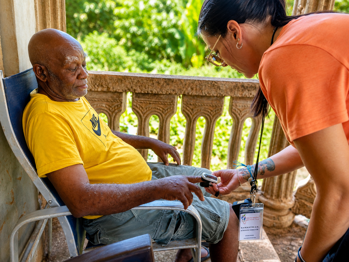 Community member receiving humanitarian aid from Hope for Humanity Worldwide