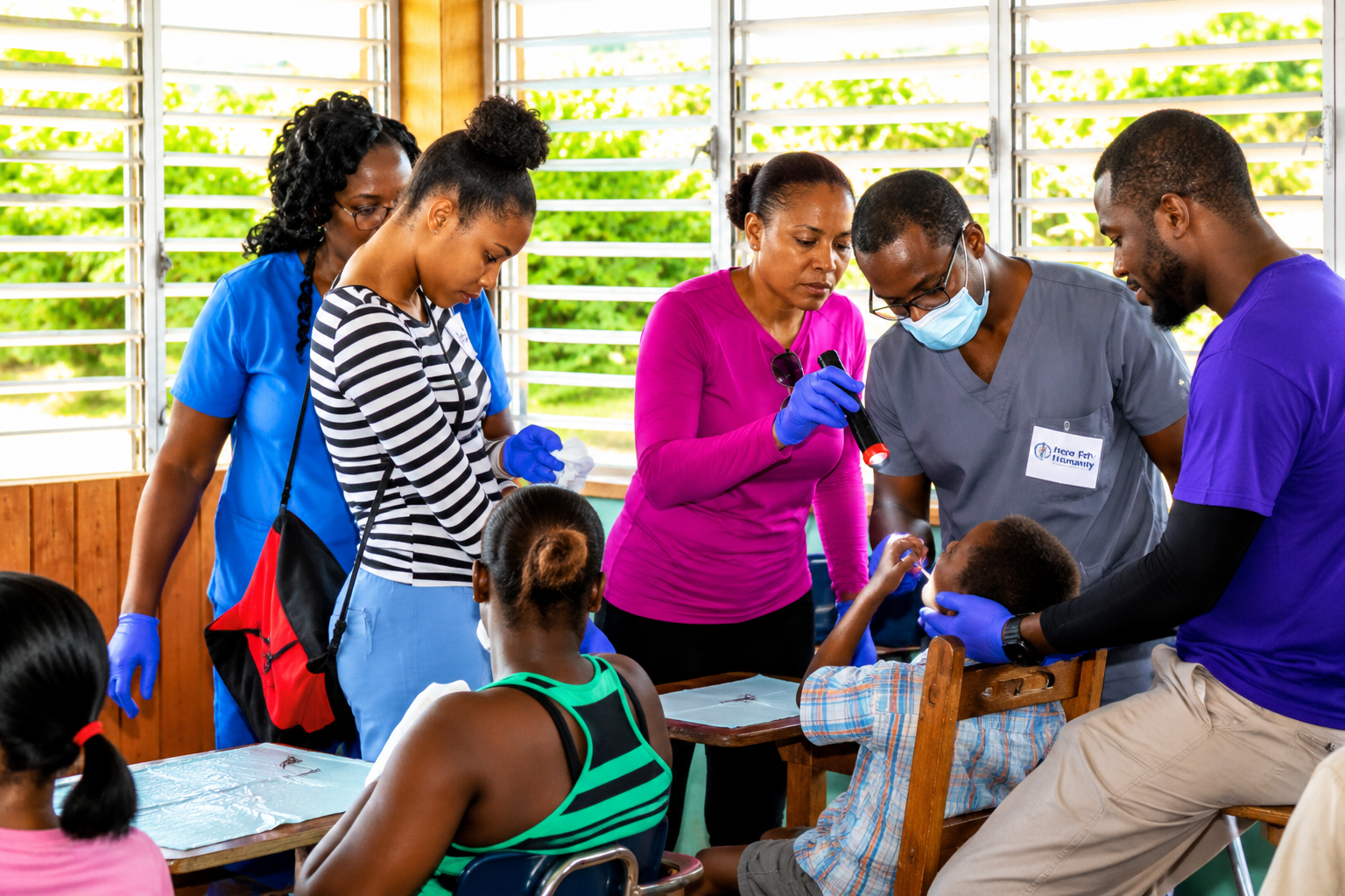 Hope for Humanity team conducting dental care workshop in community