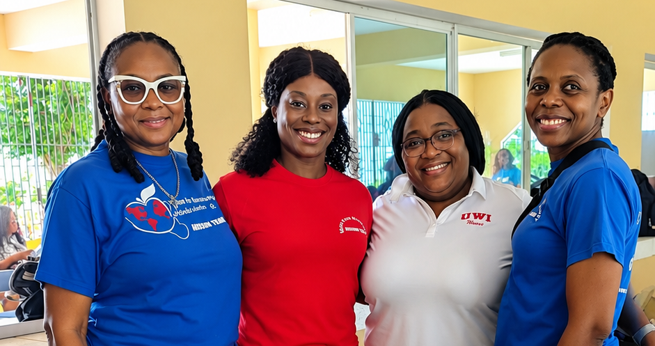 Hope for Humanity four women mission team members smiling together