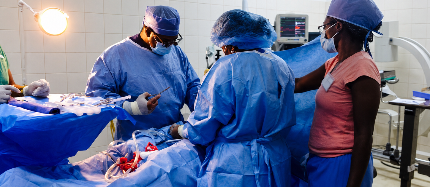 Hope for Humanity surgical team performing an operation at a mission clinic
