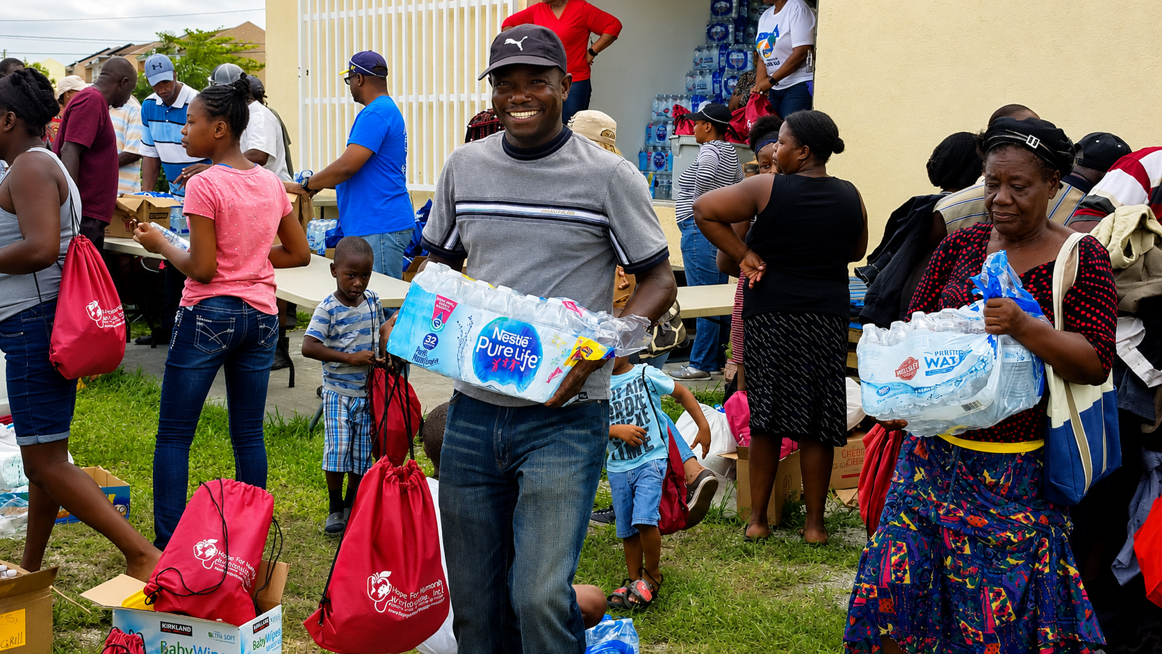 Hope for Humanity community water and supply relief distribution